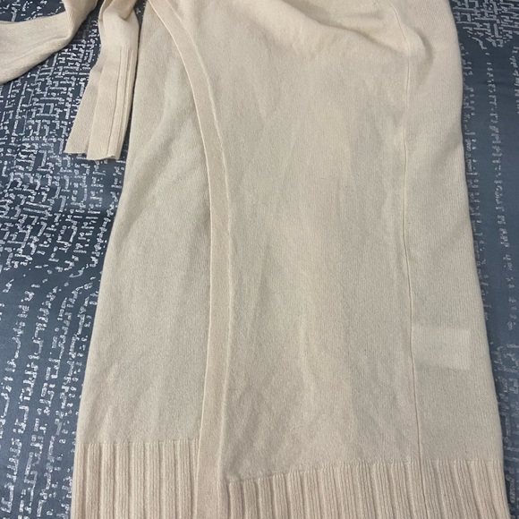 NWT JONATHAN SIMKHAI Flynn Recycled Cashmere Wrap Dress -Ivory - Picture 8 of 15